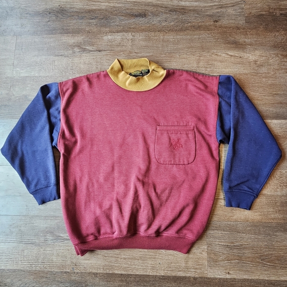 Vintage 80s 90s OshKosh B'Gosh Colorblock Adult Sweatshirt Womens size Large - Picture 3 of 13